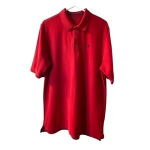 Izod Advantage Red Logo Polo Shirt Size Tall Large EUC/GUC #4582